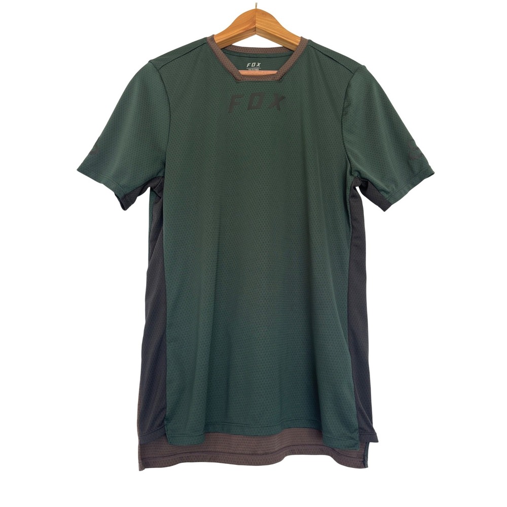 Fox Racing Defend MTB Jersey Mens Medium Green Brown Mountain Bike Shirt Mesh